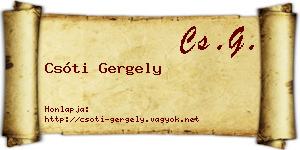 Csóti Gergely névjegykártya